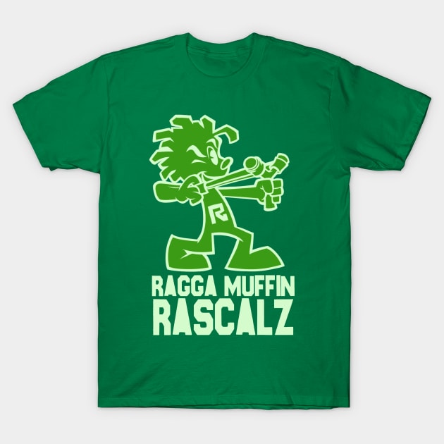 RaggaMuffinRascalz green T-Shirt by Dedos The Nomad